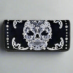 Open Road Women's Sugar Skull Faux Leather Trifold Wallet