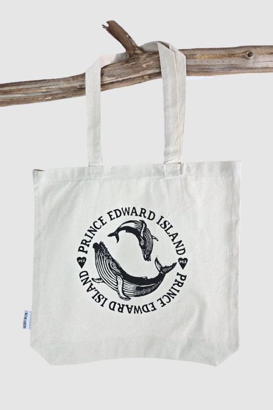 Prince Edward Island Humpback Whale Pair Tote Bag