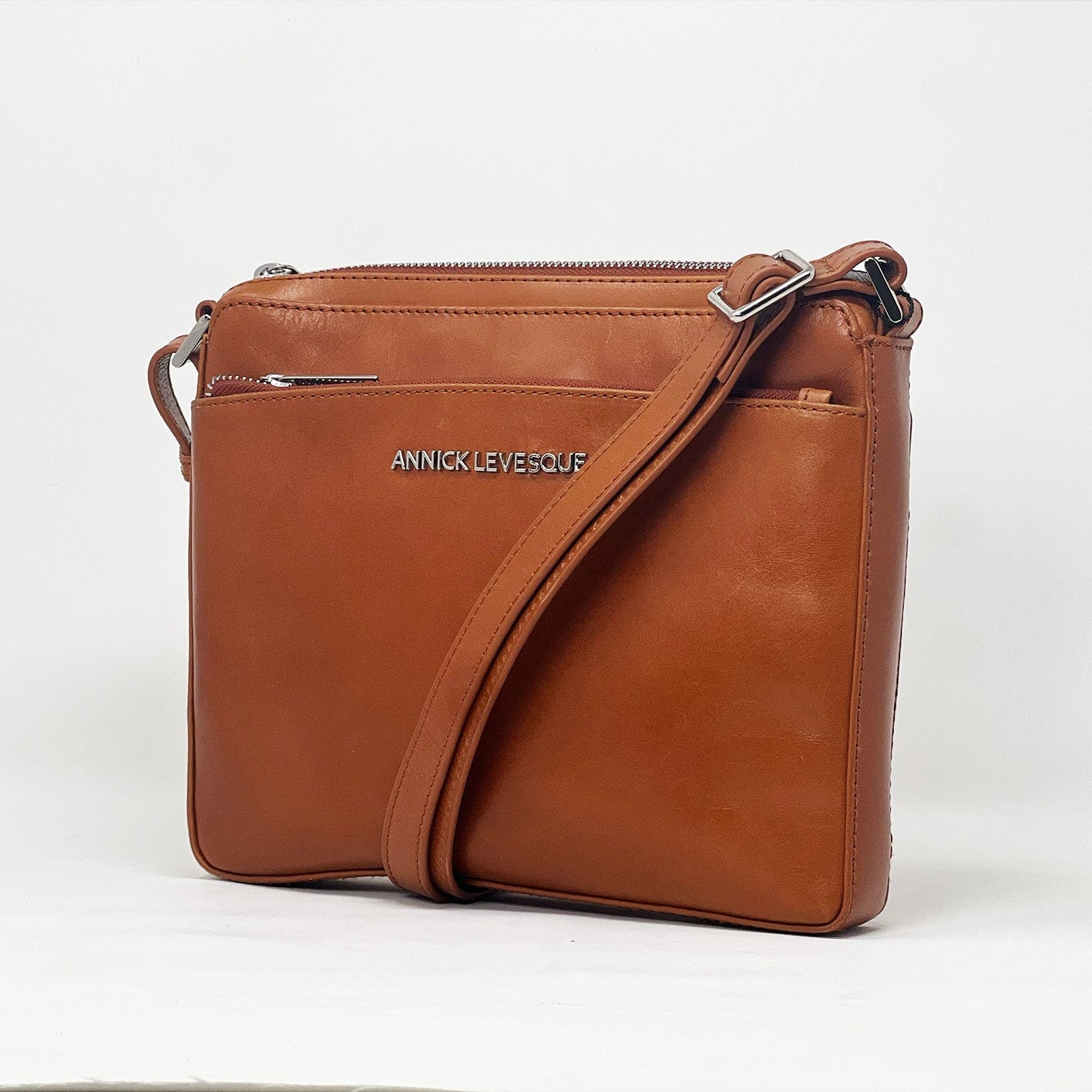 Sac à bandoulière "Crossbody" cognac | Gisèle petit