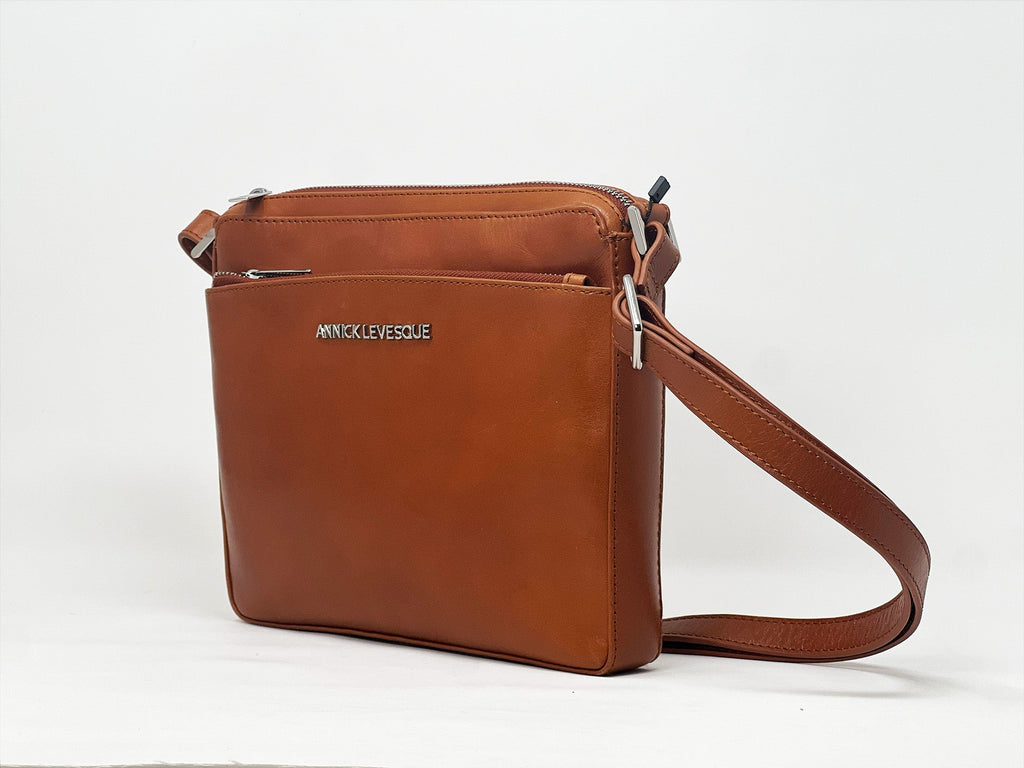 Sac à bandoulière "Crossbody" cognac | Gisèle petit