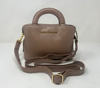 Sac à main en cuir Clarence , deux en un, Rose platine