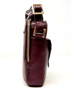 Petit sac en cuir aubergine —Nadine