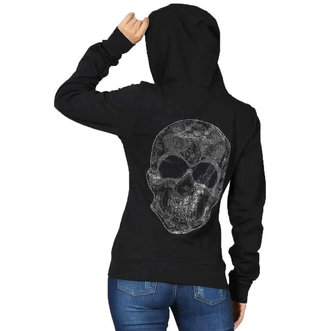 Platinum Plush Women's Skull Full Zip Hoodie