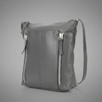 Slim Leather Crossbody. Small Vertical Zip Women’s Bag with Adjustable Strap