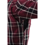 Milwaukee Leather Men's Maroon Checkered Armored Flannel Biker Shirt w/ Reinforced Fibers