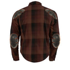 Milwaukee Leather Men's Red & Orange Armored Flannel Biker Shirt w/ Reinforced Fibers