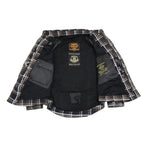Milwaukee Leather Men's Brown Checkered Armored Flannel Biker Shirt w/ Reinforced Fibers