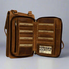 Rugged Earth Leather Organizer Crossbody Bag