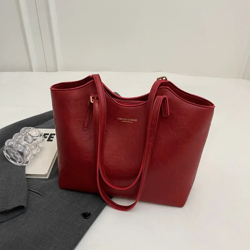 Thalessa | Chic Leather Tote Bag with Playful Charm – Elegance Meets Fun