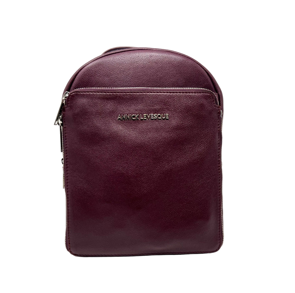 Sac à dos en Cuir Aubergine, Alice