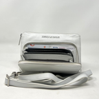 Petit Sac à Main Portefeuille en Cuir Véritable Blanc, Carmen