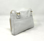 Petit Sac à Main Portefeuille en Cuir Véritable Blanc, Carmen