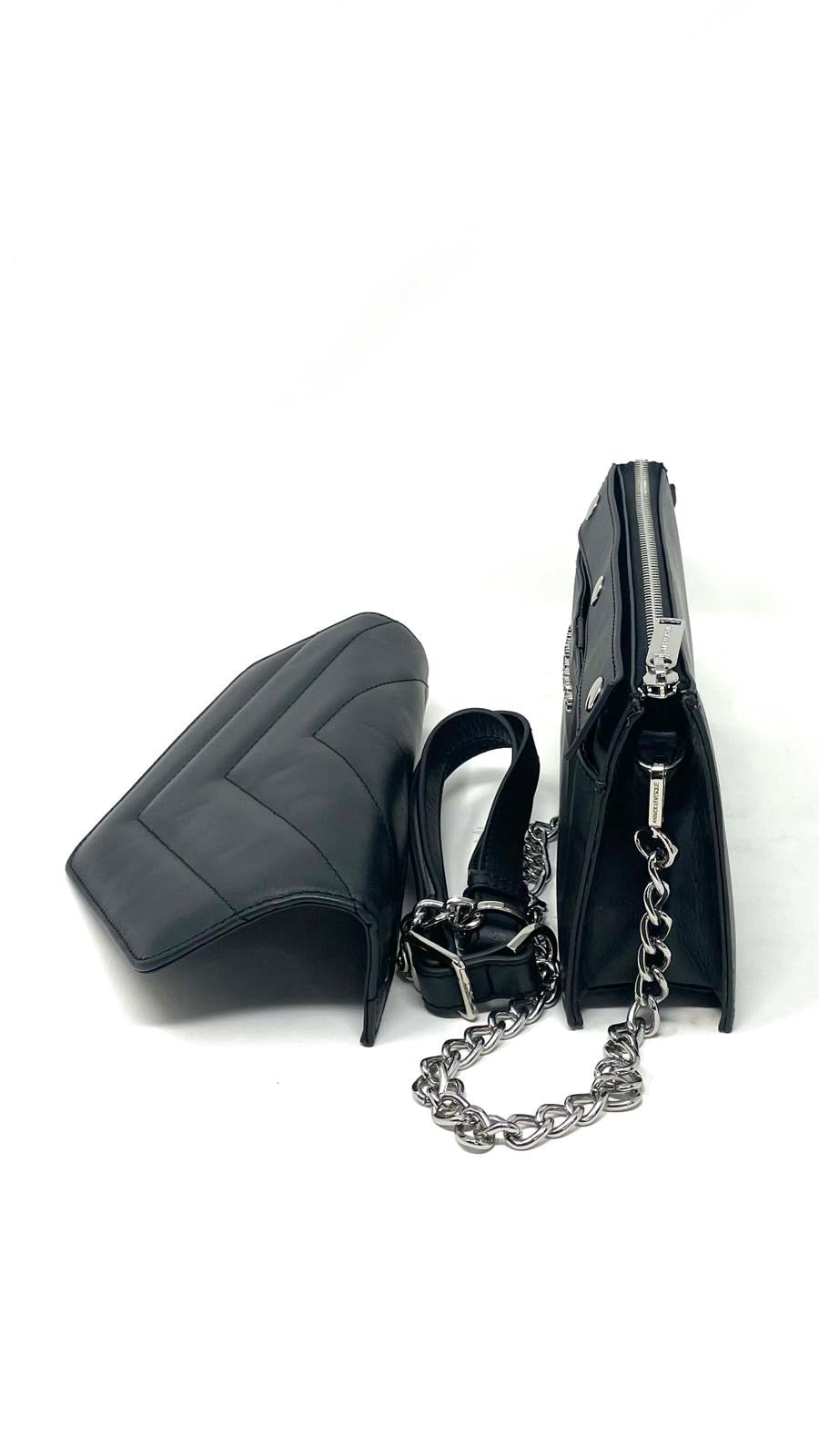 Sac à main en cuir noir | Sandrine