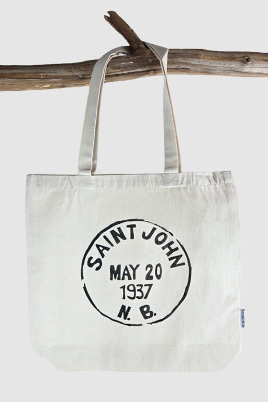 Saint John Vintage Postmark Tote Bag