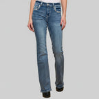 Skull Rider Women’s Skull & Rose Embroidered Bling Jeans. High Waisted Bootcut