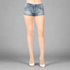 Bus Stop Women's Rhinestone Angel Wing Denim Shorts