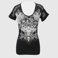 Women's Skull & Wings Tank Top with Rhinestones
