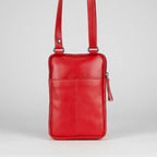 Greenwood Leather Compact Mini Crossbody. Slim Full-Grain Leather Phone Bag & Travel Organizer