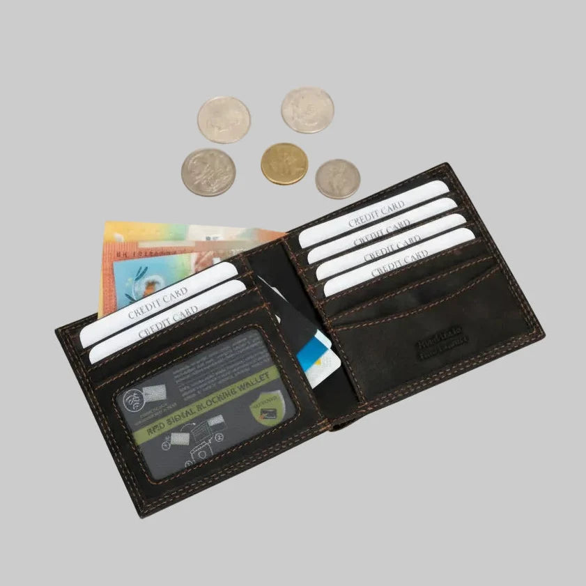 Greenwood Leather Men’s Bifold RFID Wallet