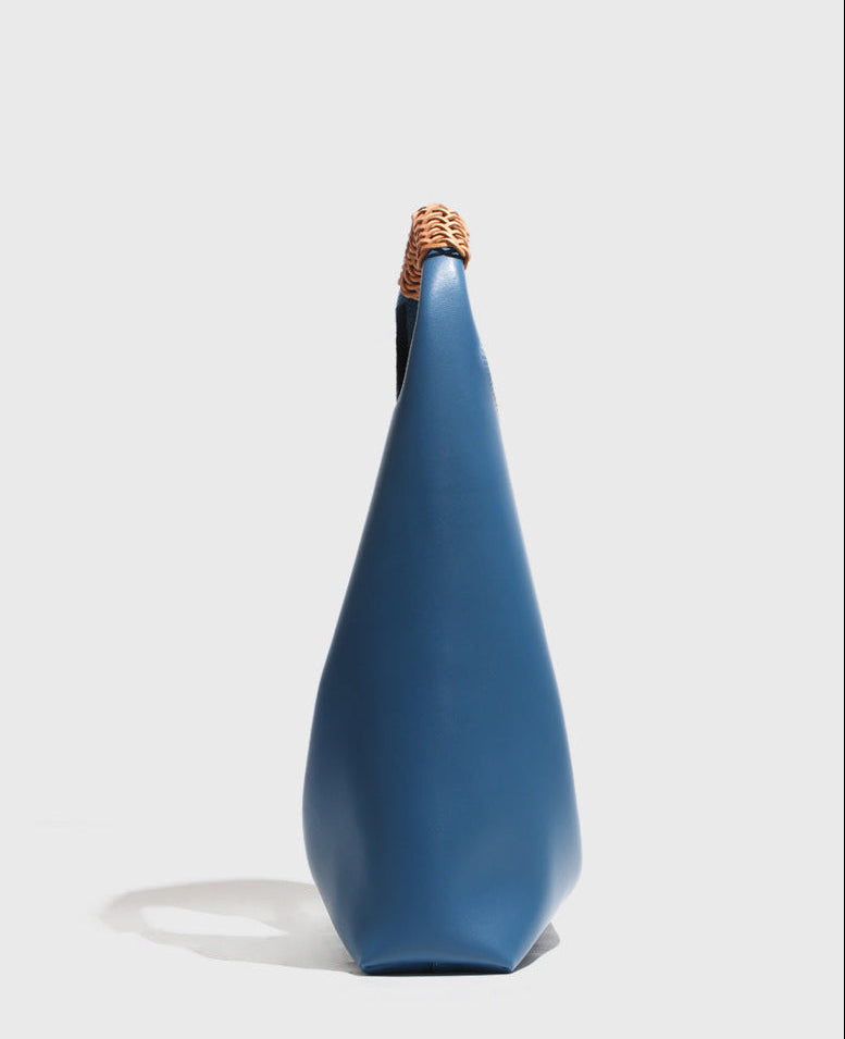 Lilly | Slouchy Shoulder Bag – Sculpted Vegan Leather Hobo with Woven Handle