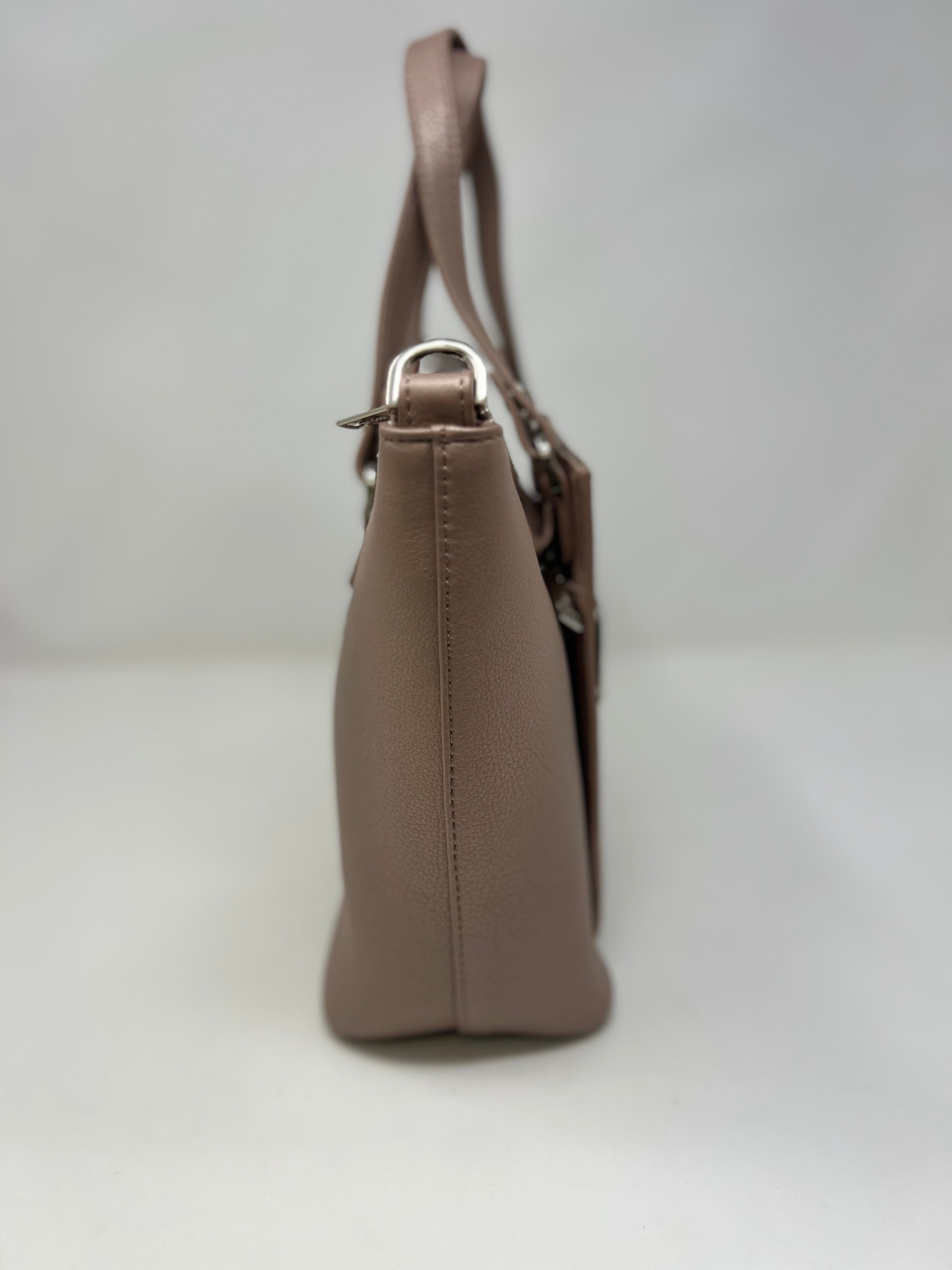 Sac à main en cuir rose platine | Lina