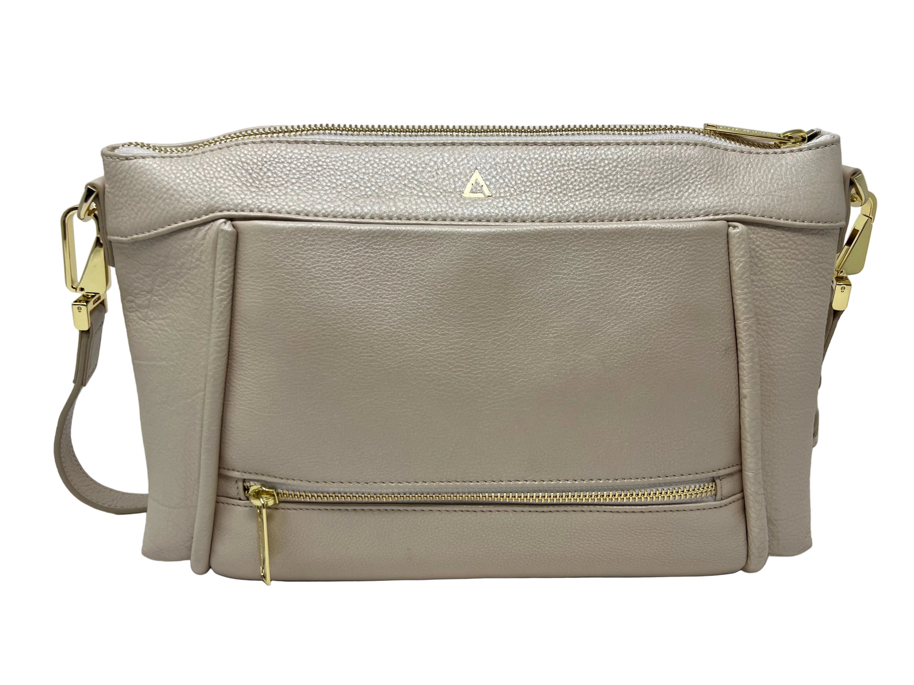 Sac à bandoulière en Cuir, Champagne | Elena