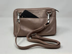 Petit sac bandoulière en Cuir Rose Platine | Annie