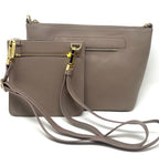 Sac à Main en Cuir véritable Taupe, Lina
