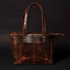 Classic Cognac Leather Tote Bag