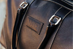 The Shield Duffle- Black Full-Grain Leather Duffle Bag Made in Canada