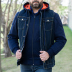 Versatile Denim Vest with Hoodie