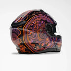 Voss 580 Conquest Neon Mandala Modular Gloss Motorcycle Helmet