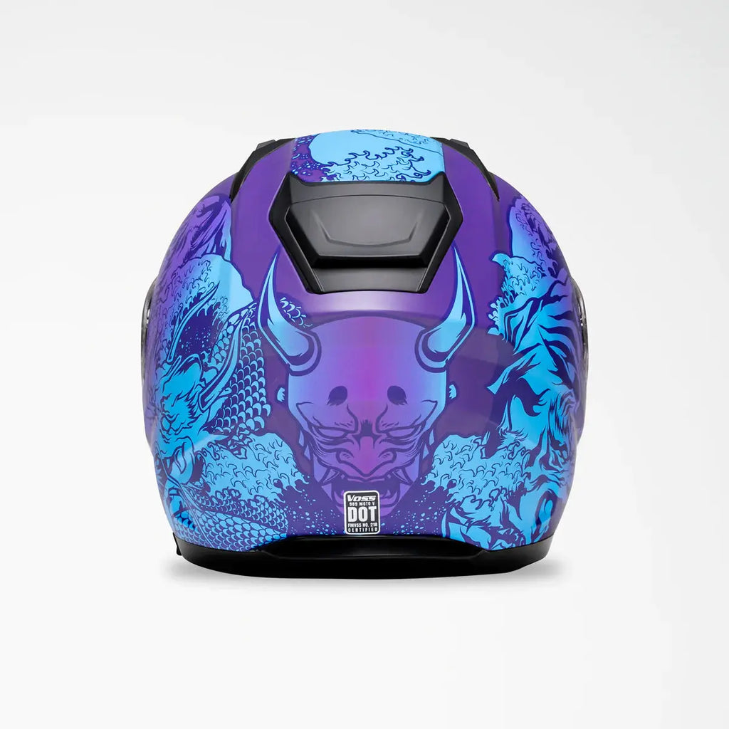 Voss 989 Moto-V Rei Full Face Matte Motorcycle Helmet