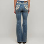 Westfield Eagle Women’s Embroidered Bootcut Jeans. High Waisted Eagle Bling Denim