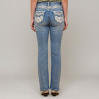 Westfield Eagle Women’s Embroidered Bootcut Jeans. Wings & Rose Bling Denim