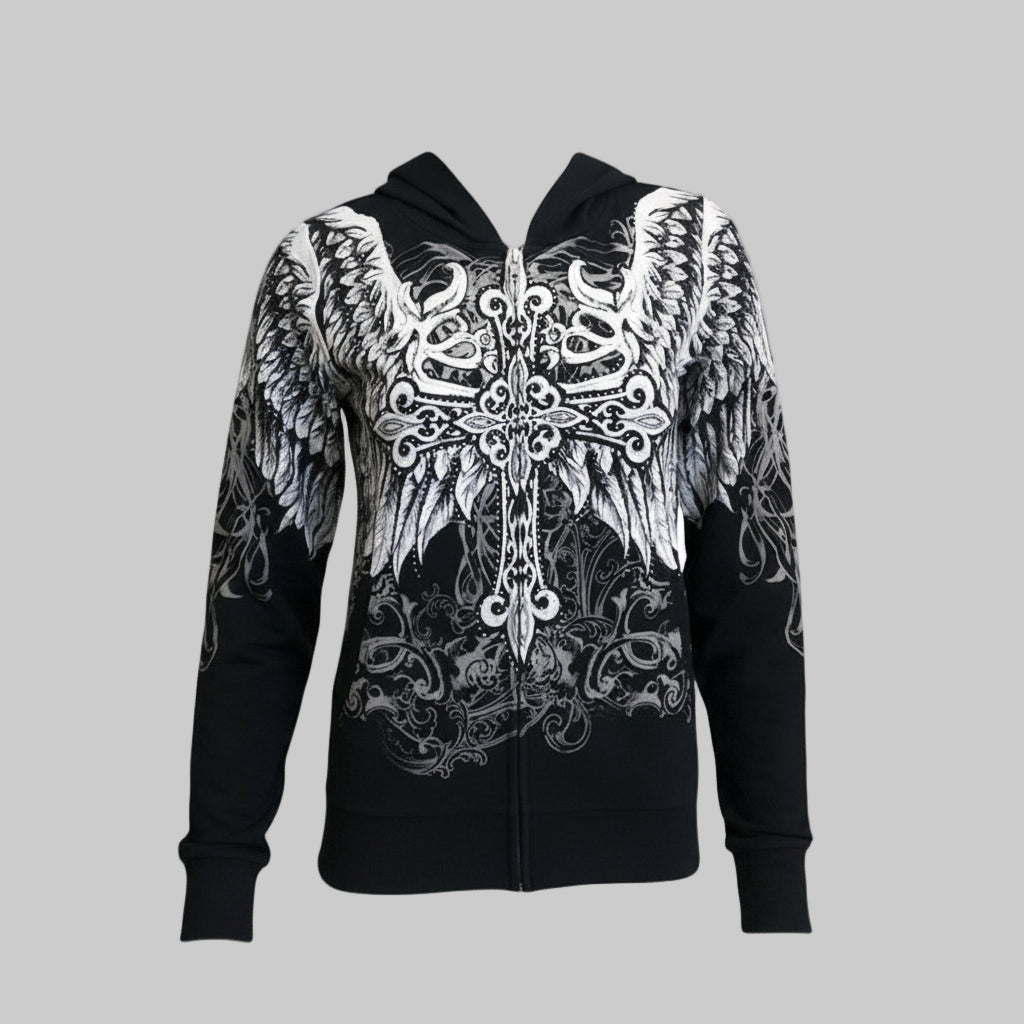 Women's Angel Wings Cross Hoodie