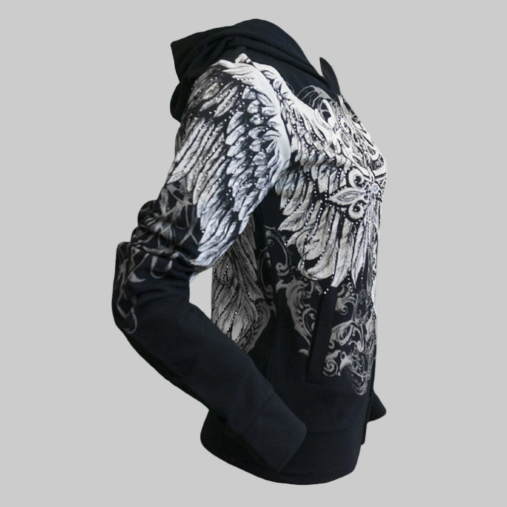 Women's Angel Wings Cross Hoodie