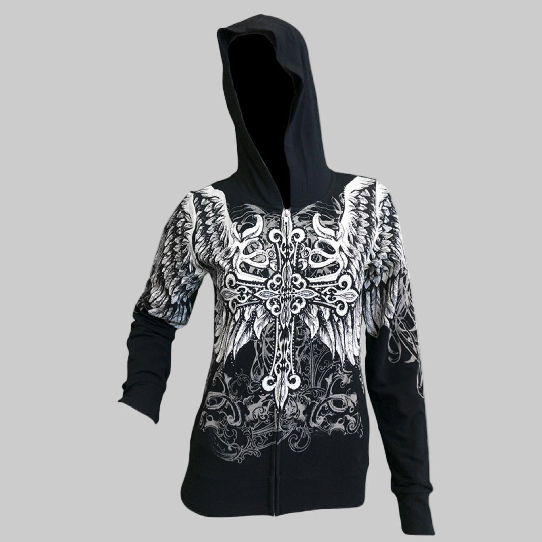 Women's Angel Wings Cross Hoodie