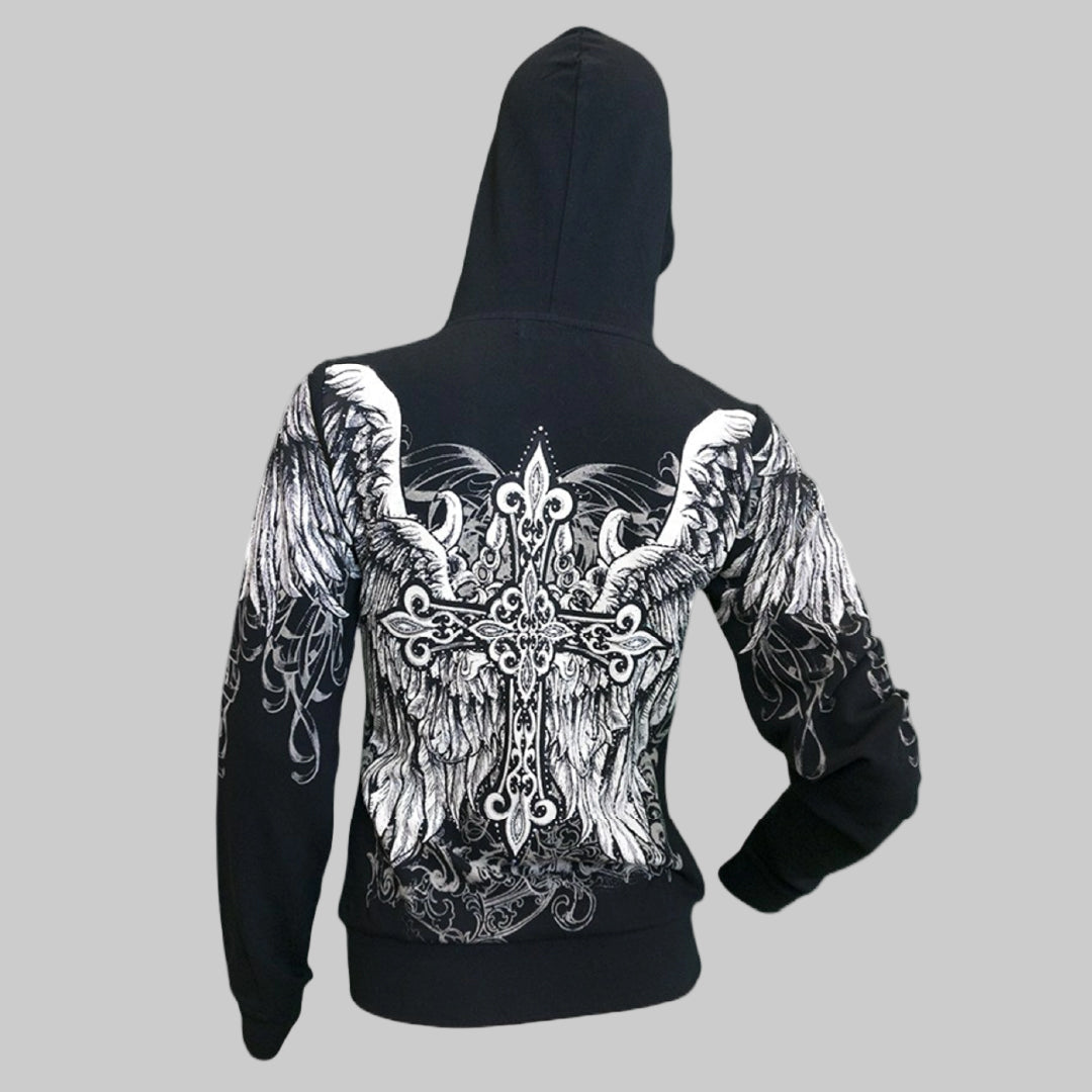 Women's Angel Wings Cross Hoodie