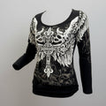 Women's Angel Wings Cross Long Sleeve Top
