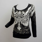 Women's Angel Wings Cross Long Sleeve Top