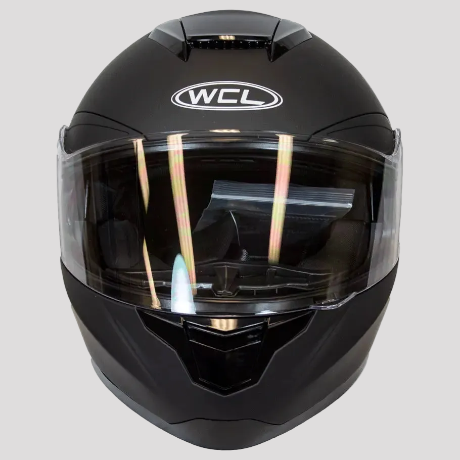 West Coast Leather Full Face Matte Black Motorcycle Helmet