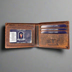 Men’s Skull Embossed Bifold Leather Wallet