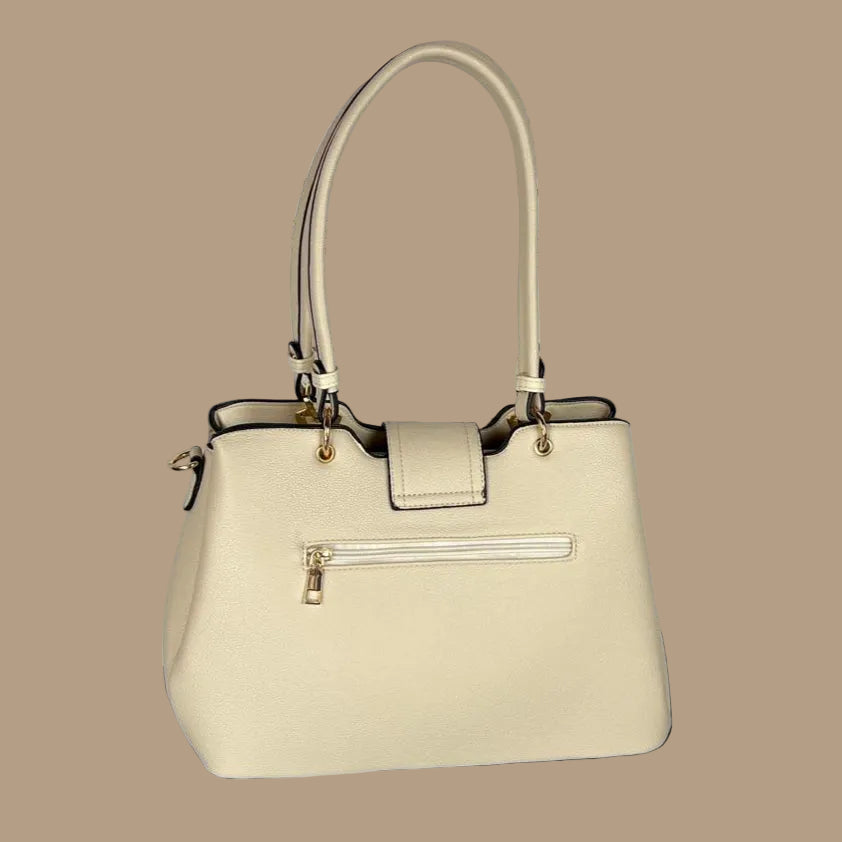 Temptation Italy Faux Leather 2-Handle Bag with Dragonfly and Flowers