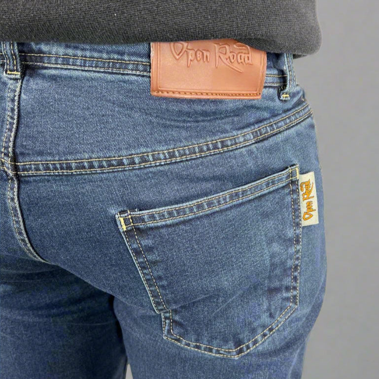 Men’s Classic Armored Motorcycle Jeans. CE-Certified Knee & Hip Protection. Timeless Denim Riding Pants