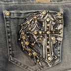 Platinum Plush Women's Cross Angel Wing Bling Shorts