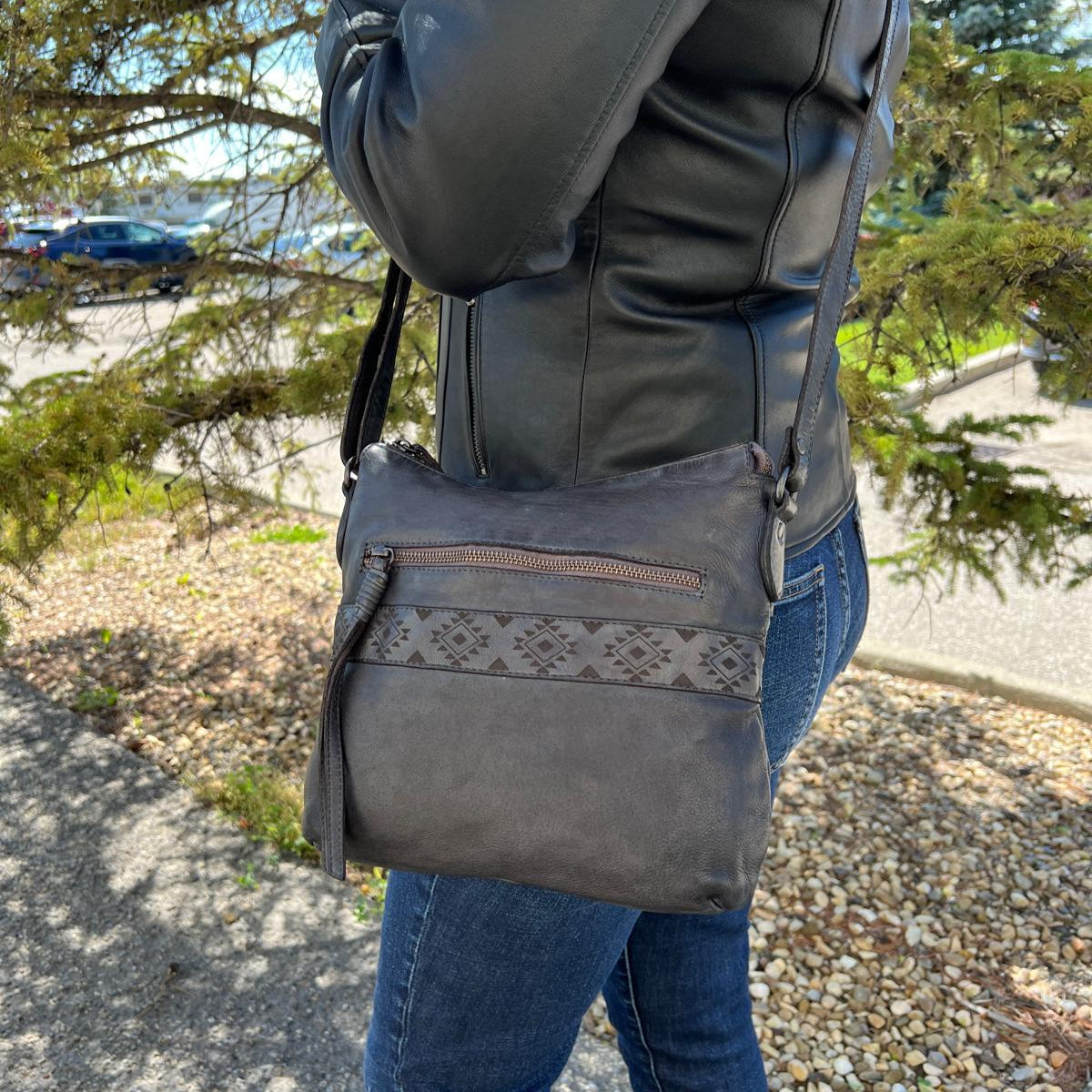 MET Crossbody Bag with Aztec Design