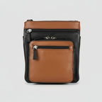 JBG Slim Genuine Leather Crossbody Bag. RFID Blocking Travel Purse with Multi-Zipper Pockets