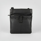 JBG Slim Genuine Leather Crossbody Bag. RFID Blocking Travel Purse with Multi-Zipper Pockets