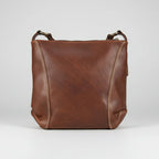Rugged Earth Full Grain Leather Crossbody Bag. Simple Minimalist Hobo Purse with Symmetrical Stitching